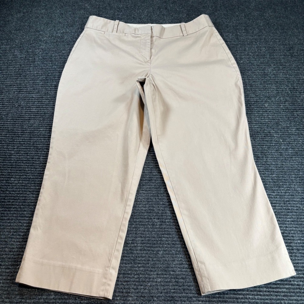 Talbots Petites Curvy Fit Khaki Cropped Pants‎ Tan Size 10P Cotton Stretch 08/13